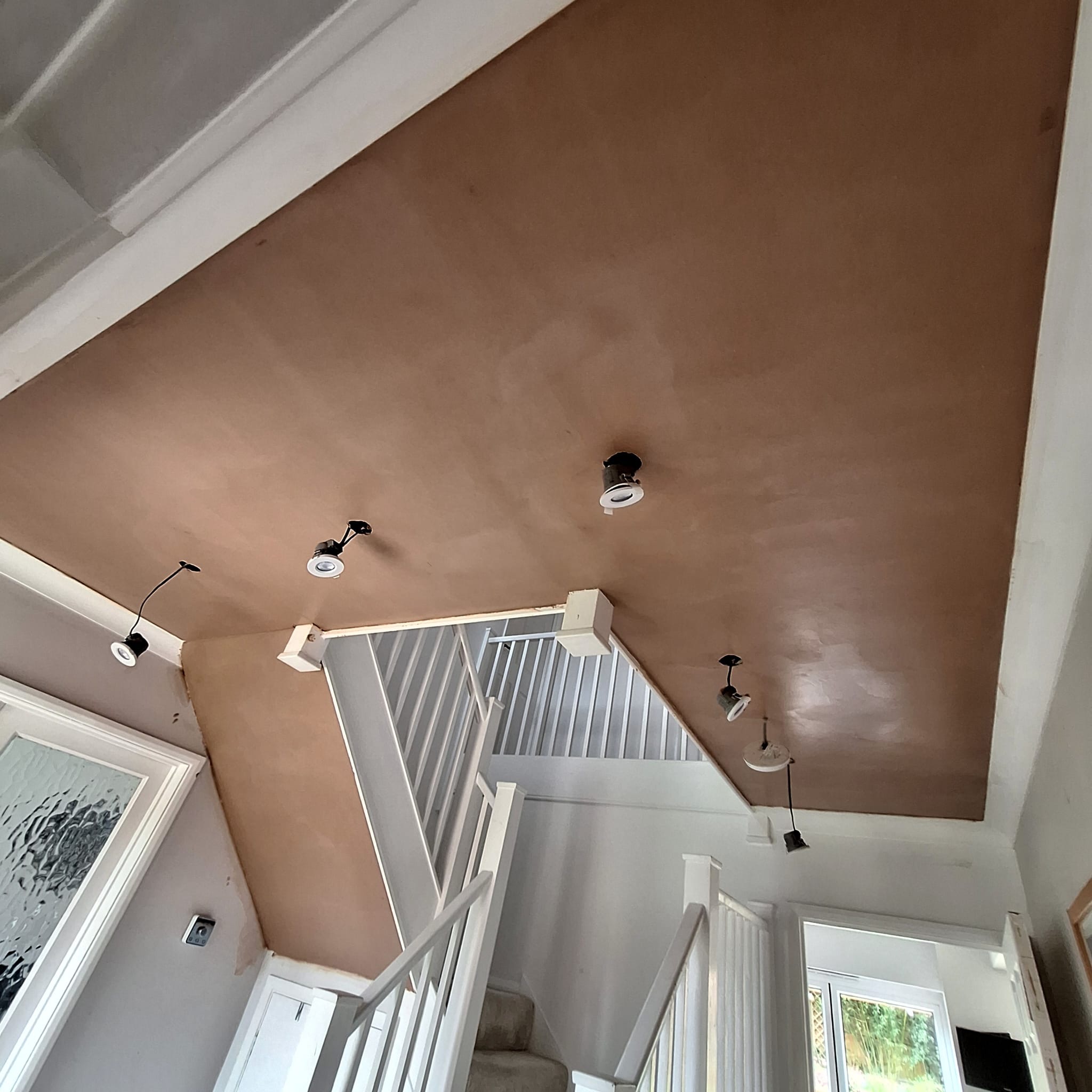 Stairwell ceiling plaster work